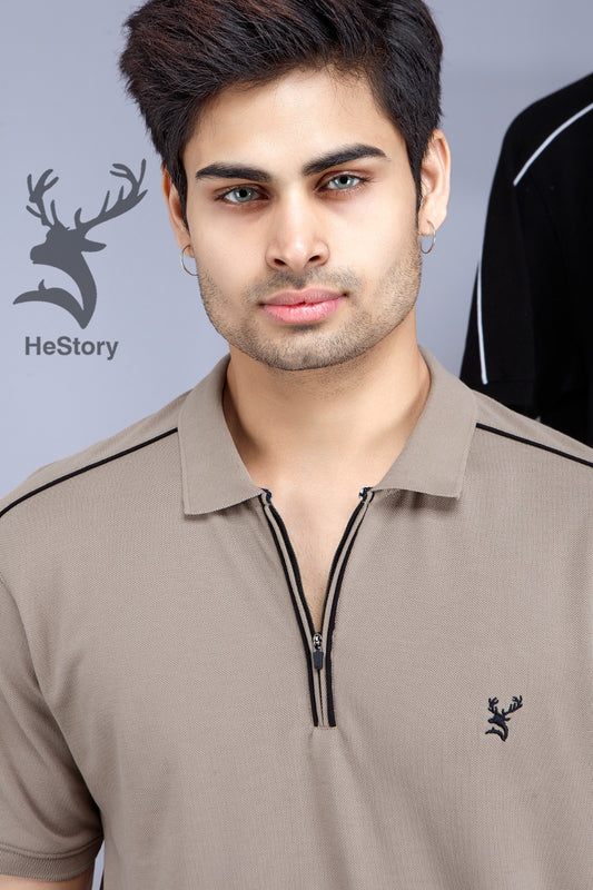 Hestory Plain Polo Beige