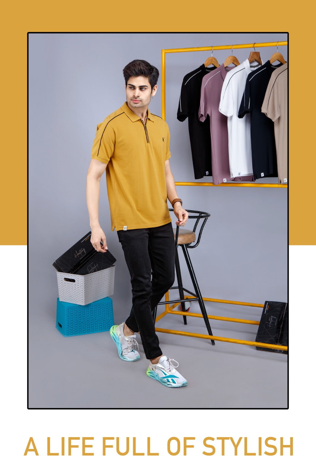 Hestory Plain Polo Yellow