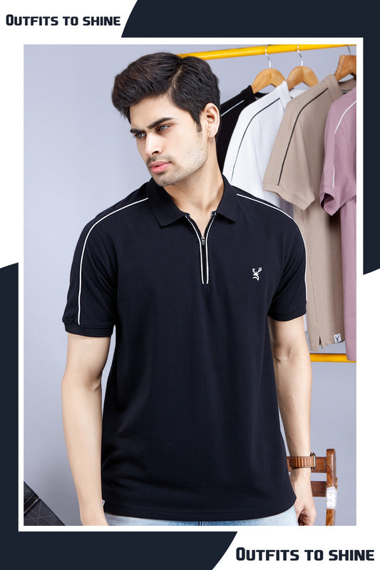 Hestory Plain Polo Navy Blue