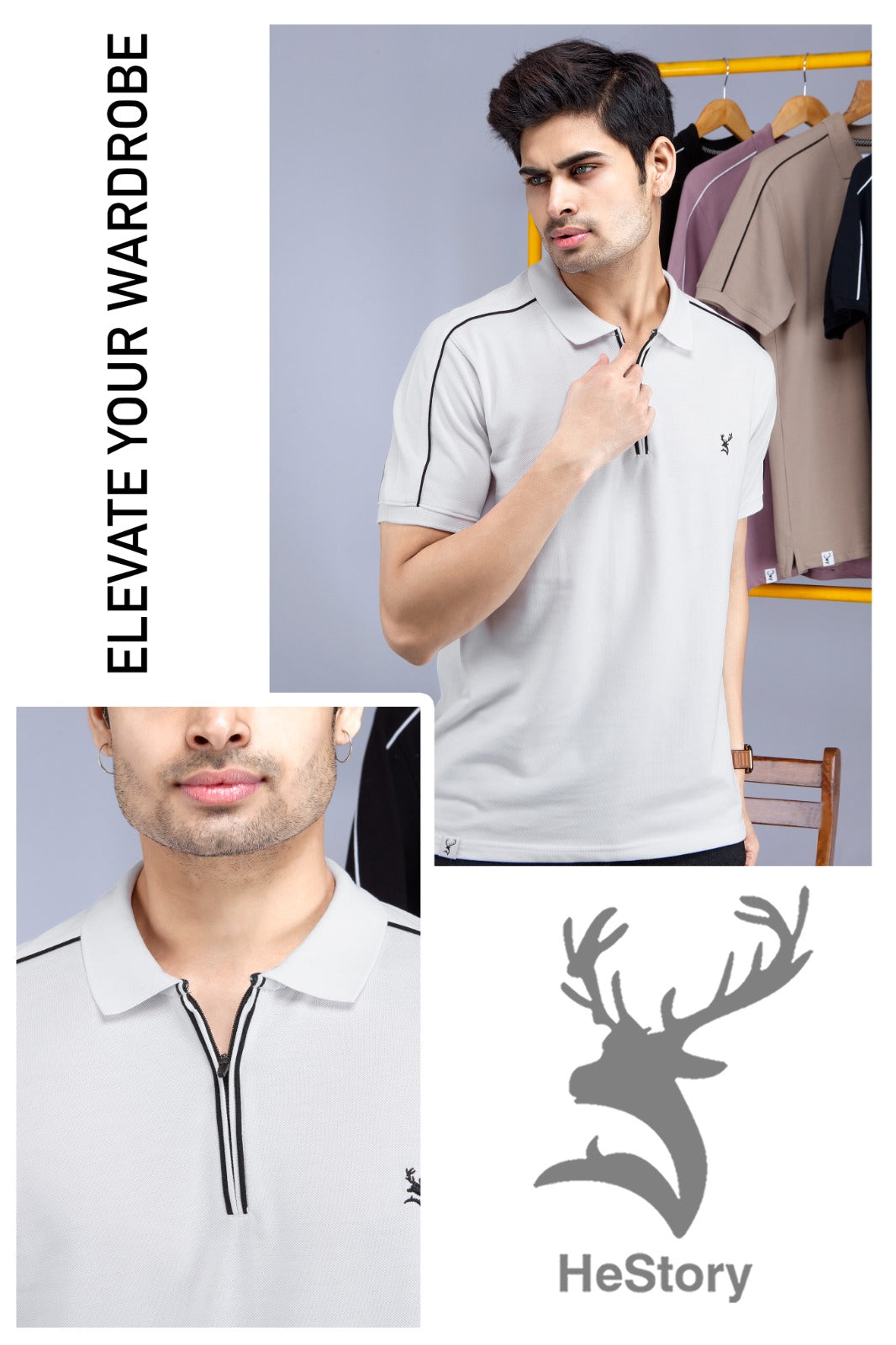 Hestory Plain Polo White