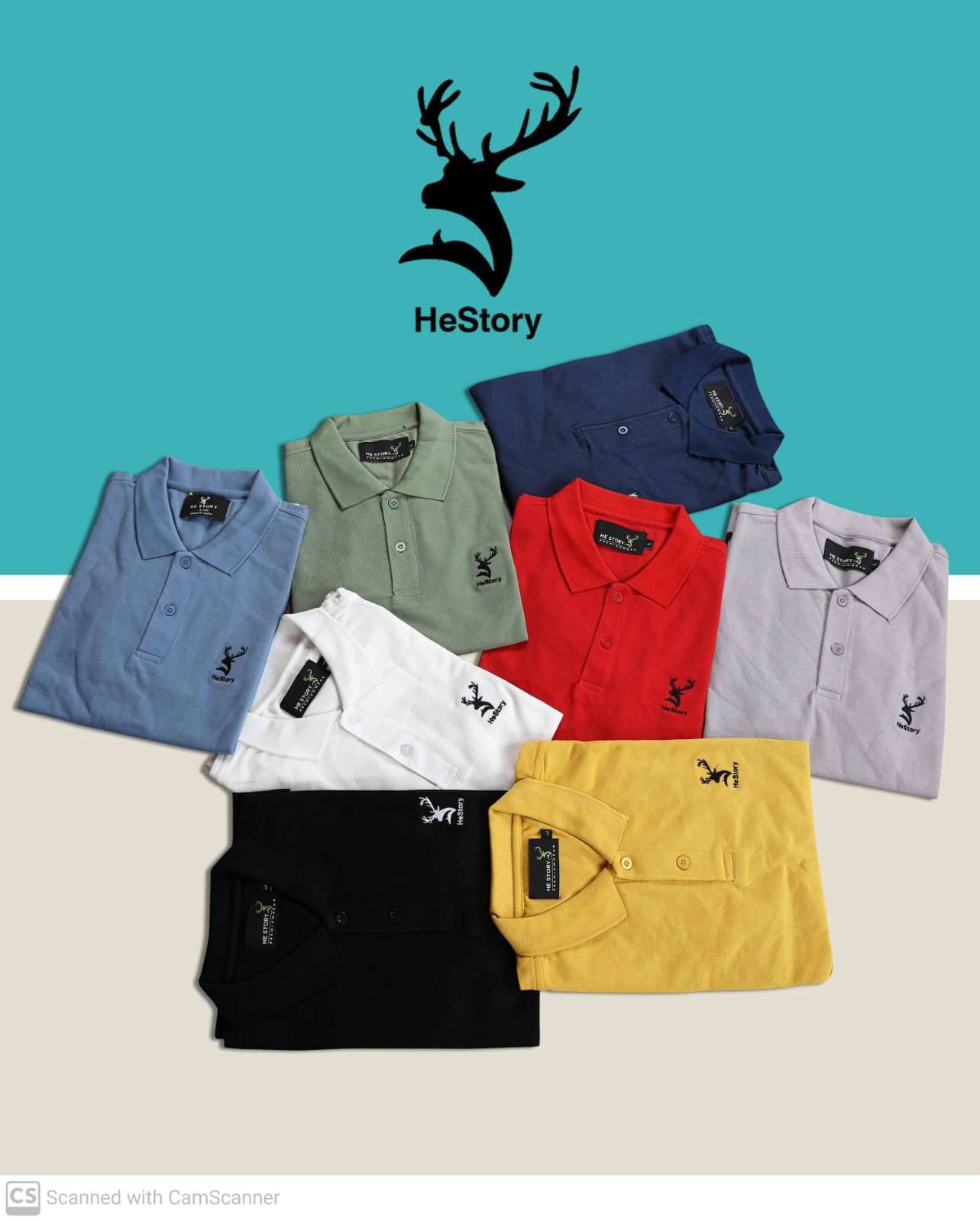 Hestory Solid Polo Black T-Shirt